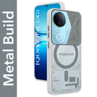 For Vivo iQOO Z10R Metallic Back Cover Case (Metallic Camera Protection & Buttons | Translucent Milky Shade | Hard Polycarbonate)