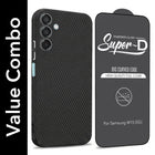 For Samsung Galaxy M15 5G Combo with Back Cover and 9H Tempered Glass (Liquid Silicone | Camera Protection | Oleophobic Coating Screen Glass)