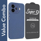 For Vivo iQOO Neo 10R Combo with Back Cover and 9H Tempered Glass (Liquid Silicone | Camera Protection | Oleophobic Coating Screen Glass)