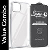 For Apple iPhone 14 Combo with Back Cover and 9H Tempered Glass (Lifetime Anti-Yellow | Sleek Hard Crystal | Oleophobic Coating Screen Glass)