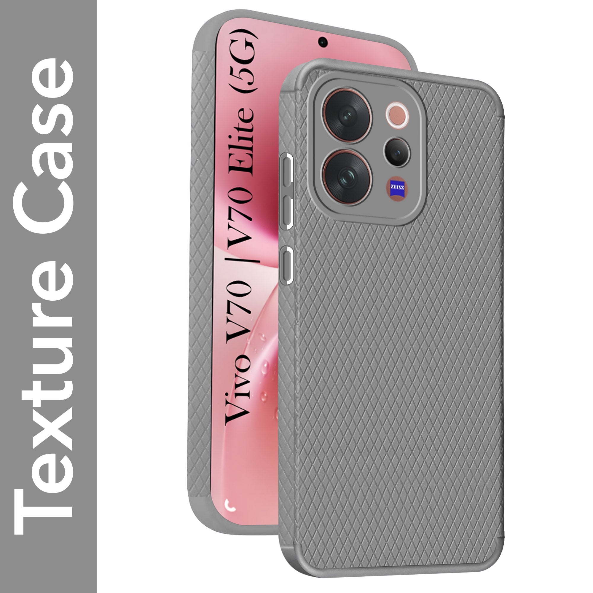 For Vivo V70 | Vivo V70 Elite 5G Back Cover Case Liquid Silicone (Camera Protection | Side Grip Texture | Soft and Flexible)