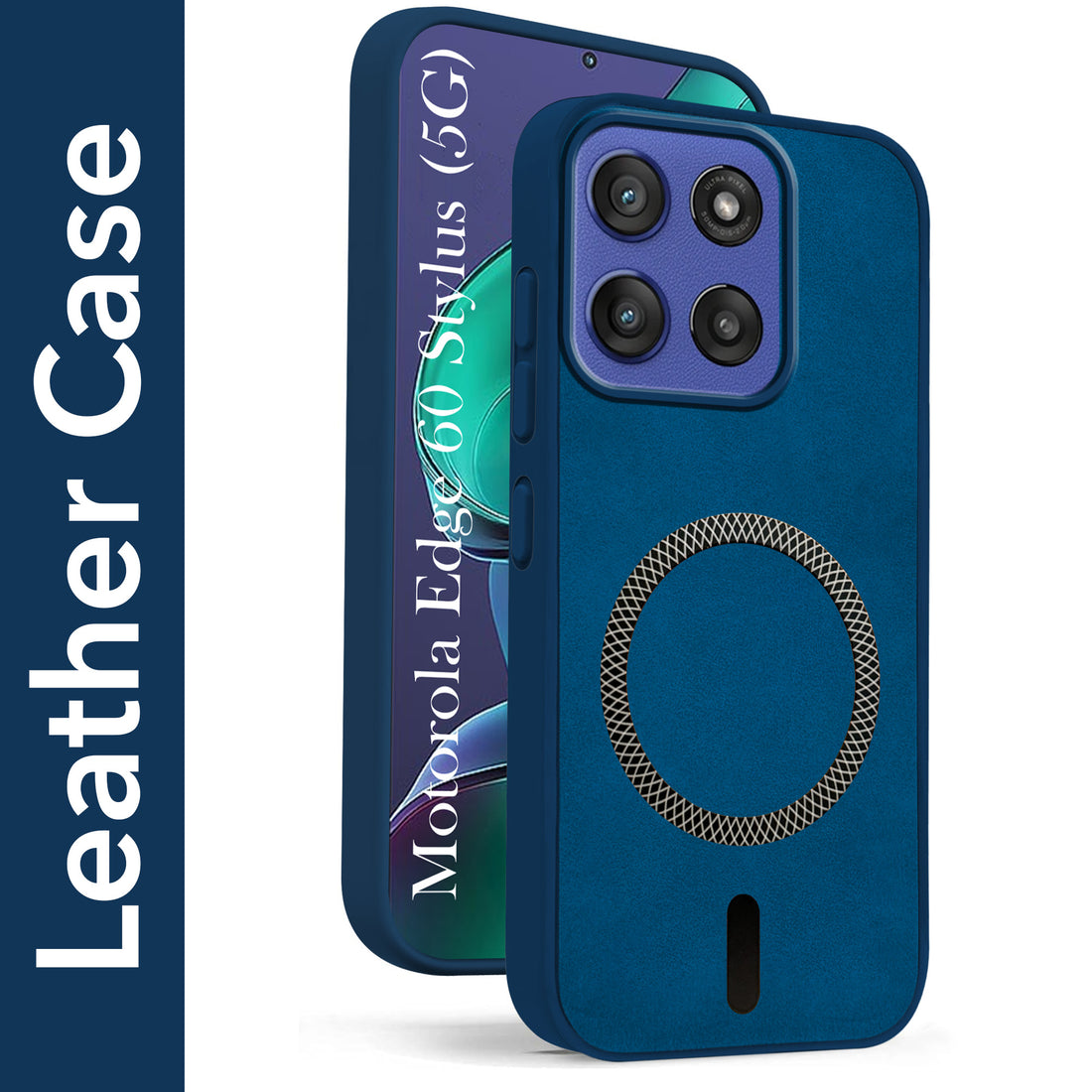 For Motorola Moto Edge 60 Stylus Back Cover Case Leather Finish (MagSafe Compatible Wireless Charging | Soft Touch | Camera Bump Protection)