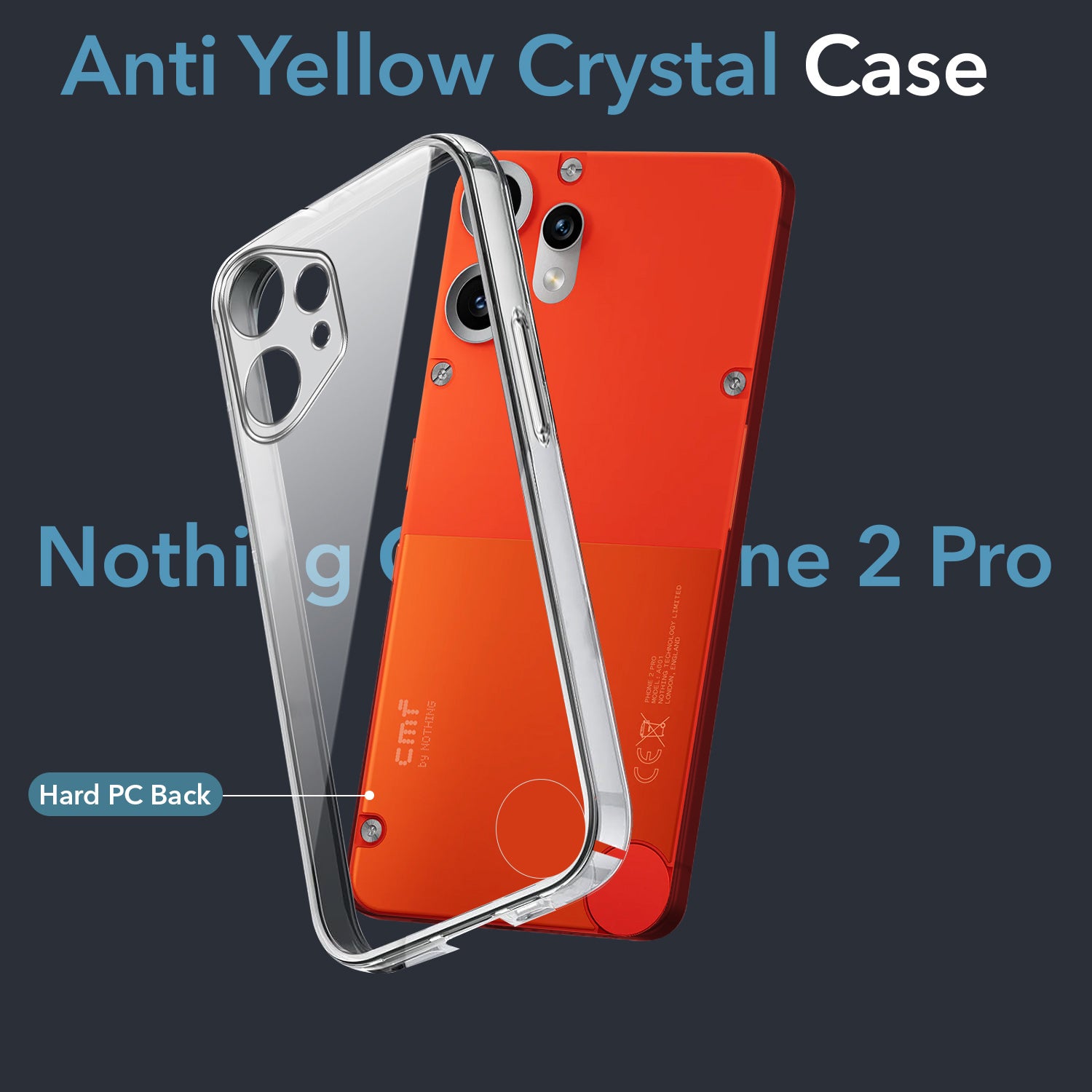 For Nothing CMF Phone 2 Pro Back Cover Case (Hard Anti Yellow Clear Case | Sleek Hard Crystal Clear | Drop & Camera Protection | Shockproof Polycarbonate)