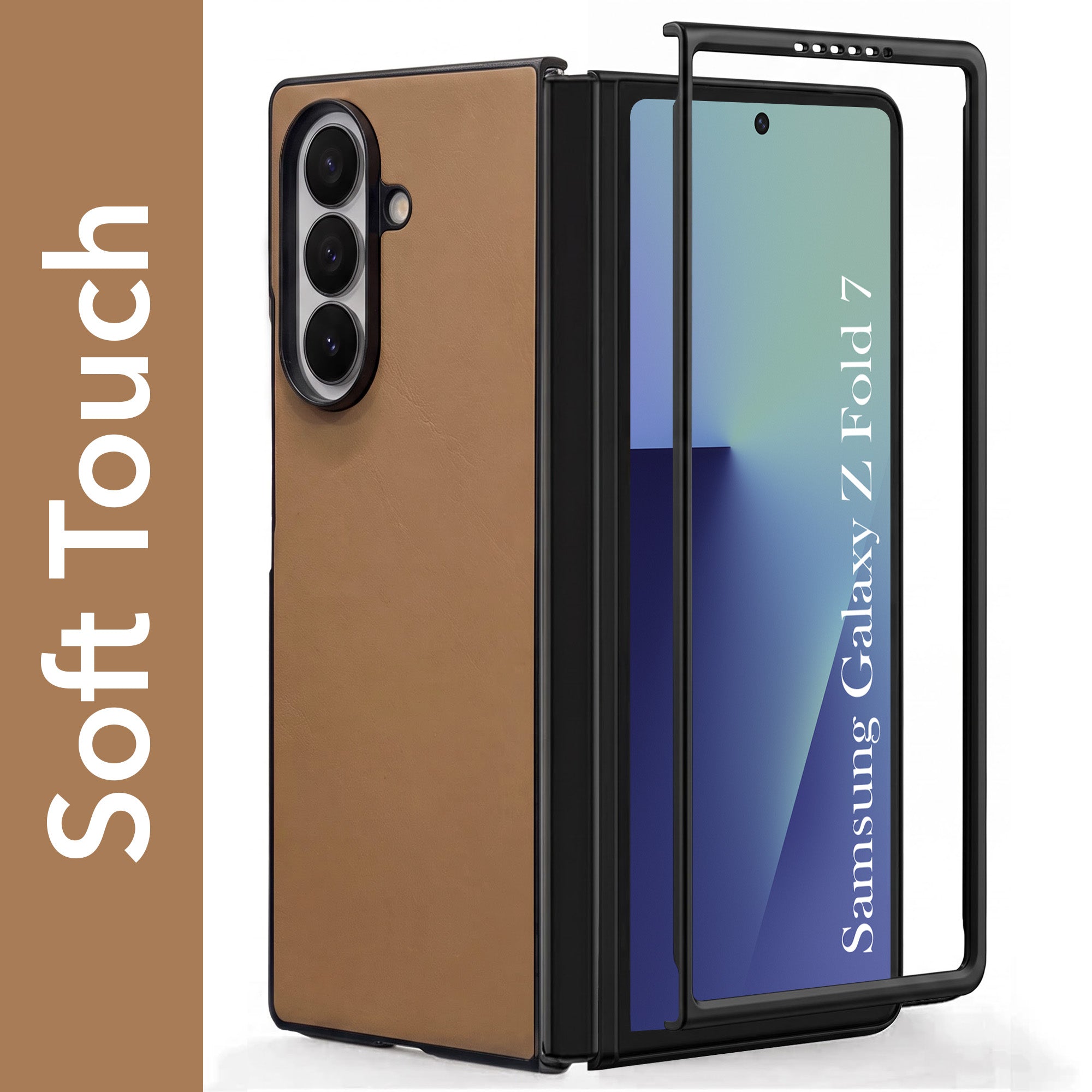 For Samsung Galaxy Z Fold 7 Premium Cover Case (Soft Leater Touch | Interior Protective Cloth | Slim 360* Protection)