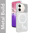 For Oppo A5X Metallic Back Cover Case (Metallic Camera Protection & Buttons | Translucent Milky Shade | Hard Polycarbonate)