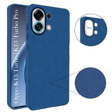 For Oppo K13 Turbo | Oppo K13 Turbo Pro Back Cover Case (Glass Like Camera Protection | Leather Feel | Minimalist Professional Grip)