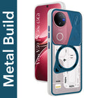 For Vivo V50 | Vivo V50e Metallic Back Cover Case (Metallic Camera Protection & Buttons | Translucent Milky Shade | Hard Polycarbonate)
