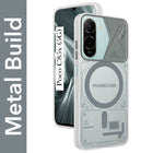 For Poco C85x 5G Metallic Back Cover Case (Metallic Camera Protection & Buttons | Translucent Milky Shade | Hard Polycarbonate)