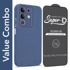 For Vivo T4x | Vivo Y31 Pro Combo with Back Cover and 9H Tempered Glass (Liquid Silicone | Camera Protection | Oleophobic Coating Screen Glass)