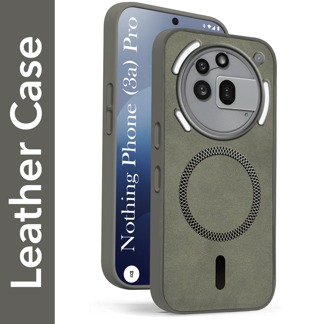 For Nothing Phone 3A Pro 5G Back Cover Case Leather Finish (MagSafe Compatible Wireless Charging | Soft Touch | Camera Bump Protection)