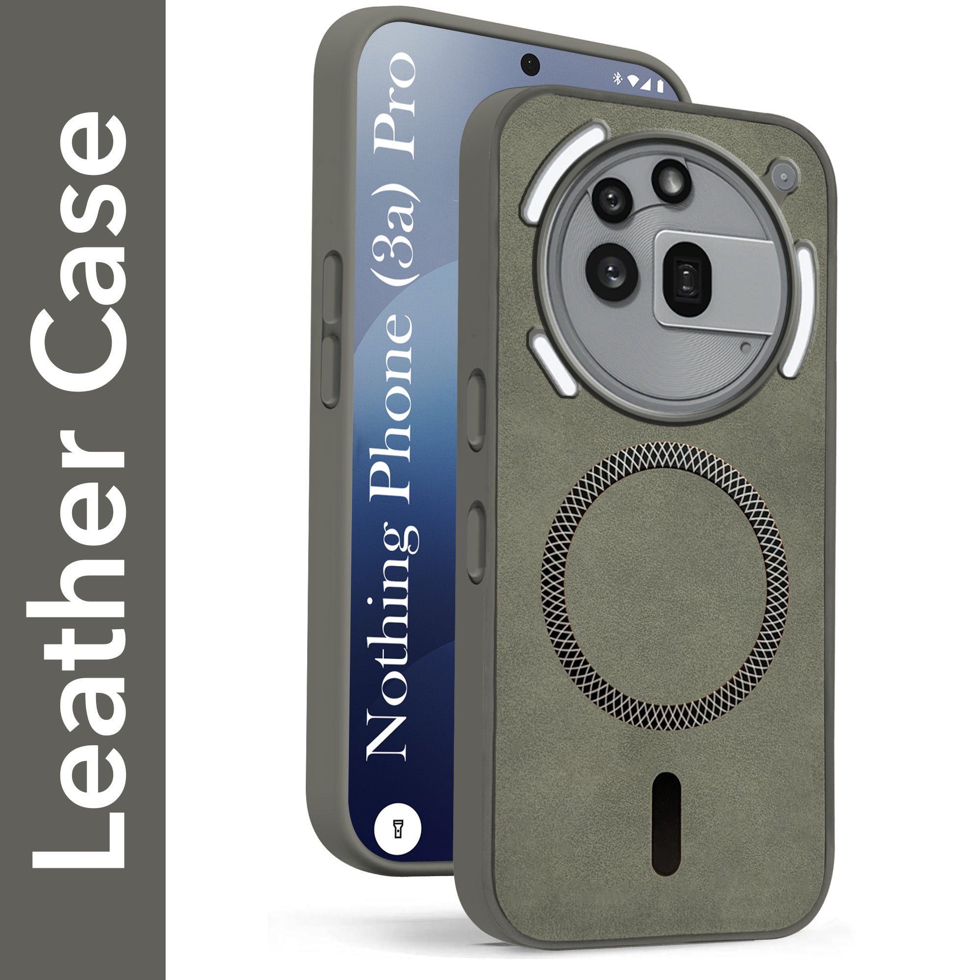 For Nothing Phone 3A Pro 5G Back Cover Case Leather Finish (MagSafe Compatible Wireless Charging | Soft Touch | Camera Bump Protection)