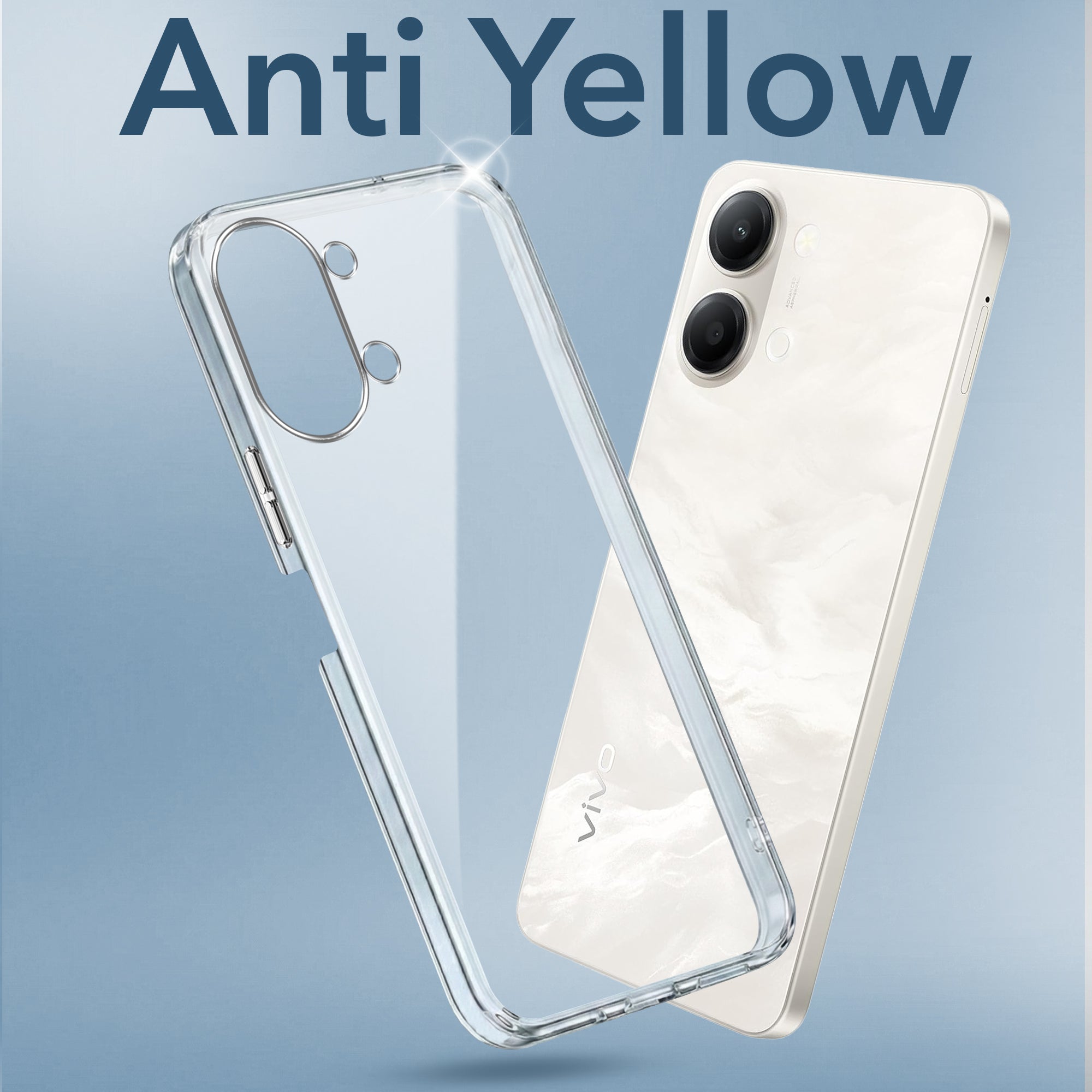 For Vivo Y11 | Vivo Y21 5G Back Cover Case Lifetime Anti-Yellow Clear (Sleek Hard Crystal | Shockproof and Camera Protection)