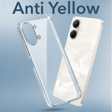 For Vivo Y11 | Vivo Y21 5G Back Cover Case Lifetime Anti-Yellow Clear (Sleek Hard Crystal | Shockproof and Camera Protection)