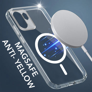 For OnePlus 15R  Back Cover Case Lifetime Anti-Yellow MagSafe Compatible Clear (Sleek Hard Crystal | Shockproof and Camera Protection)