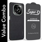 For Realme C63 5G Combo (Textured Grip Design | Micro-Fiber Cloth Inside | Oleophobic Coating Screen Glass)