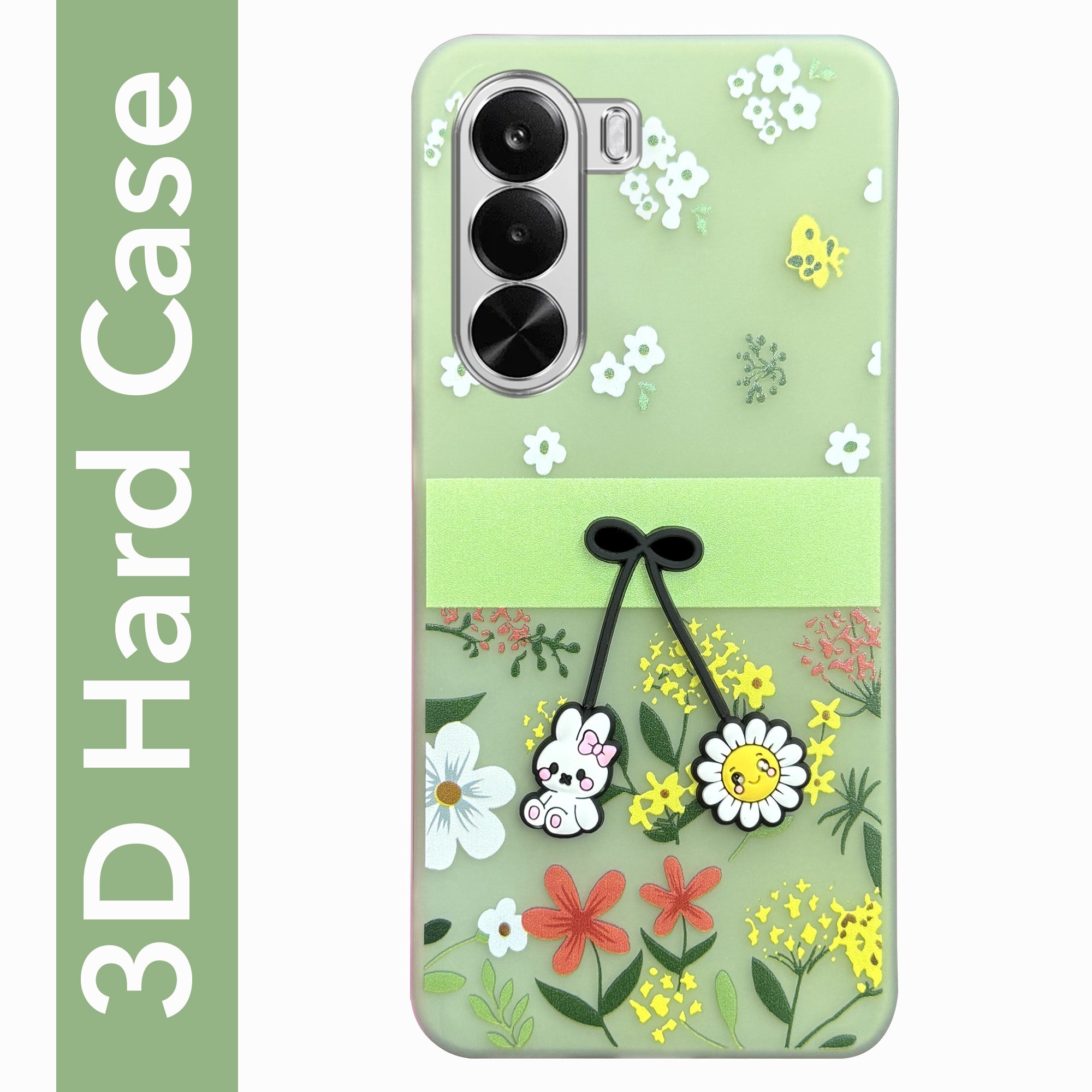 For Realme P4x Back Cover Case (3D Cute Cartoons | Hard Back Side Soft | Matte Premium Finish | HD Printing)