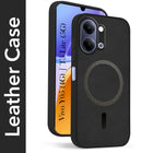 For Vivo Y05 4G | Vivo T5 Lite 5G Back Cover Case Leather Finish (MagSafe Compatible Wireless Charging | Soft Touch | Camera Bump Protection)