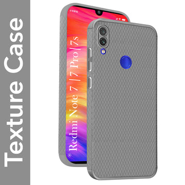For Redmi Note 7 | Note 7S | Note 7 Pro Back Cover Case (Liquid Silicone | Side Grip | Camera Protection)