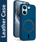 For Poco X8 Pro Back Cover Case Leather Finish (MagSafe Compatible Wireless Charging | Soft Touch | Camera Bump Protection)