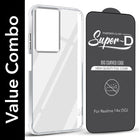 For Realme 14X Combo with Back Cover and 9H Tempered Glass (Lifetime Anti-Yellow | Sleek Hard Crystal | Oleophobic Coating Screen Glass)