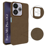 For Poco M6 Plus 5G Back Cover Case (Glass Like Camera Protection | Leather Feel | Minimalist Professional Grip)