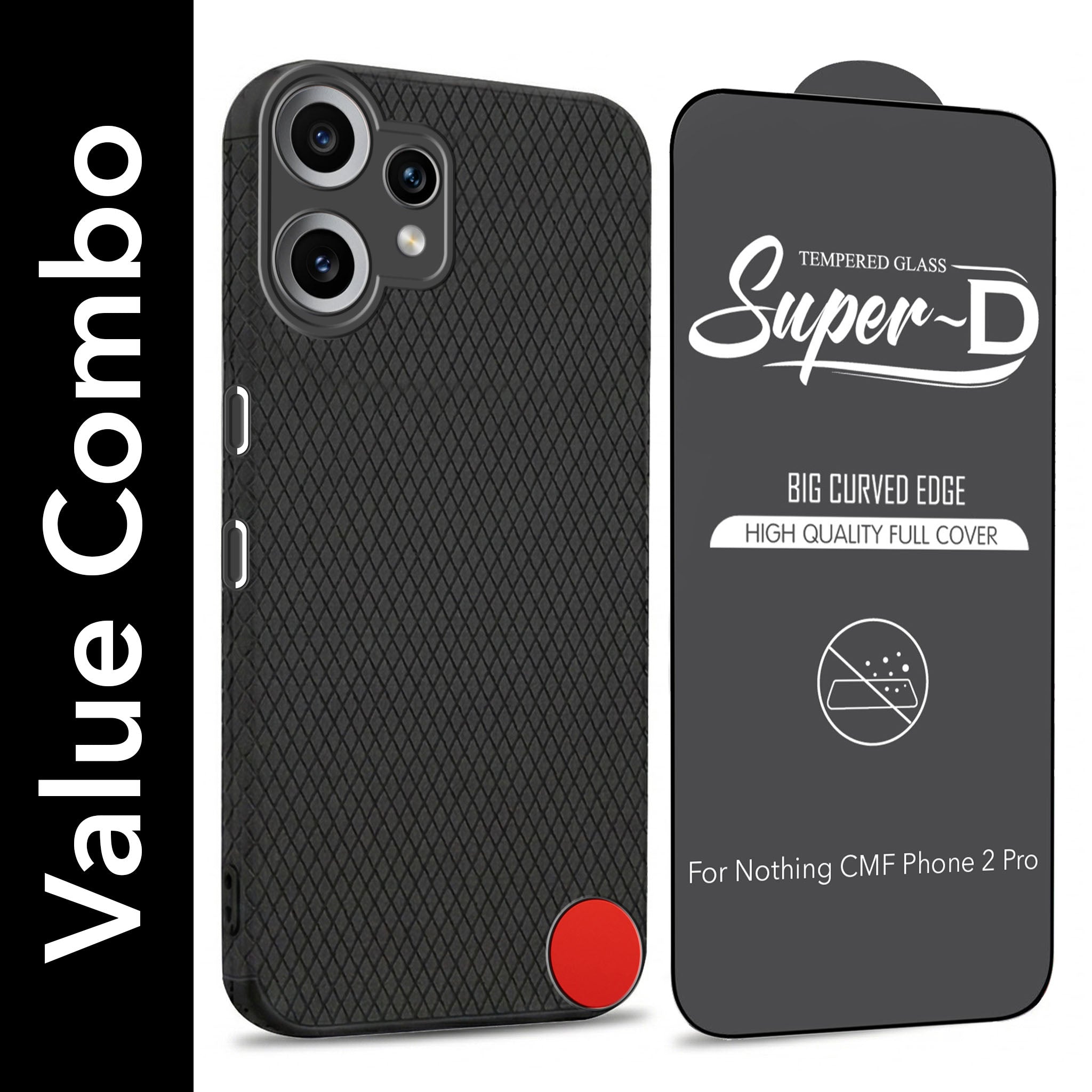 For Nothing CMF Phone 2 Pro Combo with Back Cover and 9H Tempered Glass (Liquid Silicone | Camera Protection | Oleophobic Coating Screen Glass)