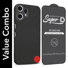 For Nothing CMF Phone 2 Pro Combo with Back Cover and 9H Tempered Glass (Liquid Silicone | Camera Protection | Oleophobic Coating Screen Glass)