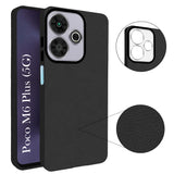 For Poco M6 Plus 5G Back Cover Case (Glass Like Camera Protection | Leather Feel | Minimalist Professional Grip)
