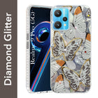 For Realme 9 Pro Back Cover Case (Luxury Floral Glitter Cute Butterfly | Diamond Studded Camera Bump | Girls & Women Design)