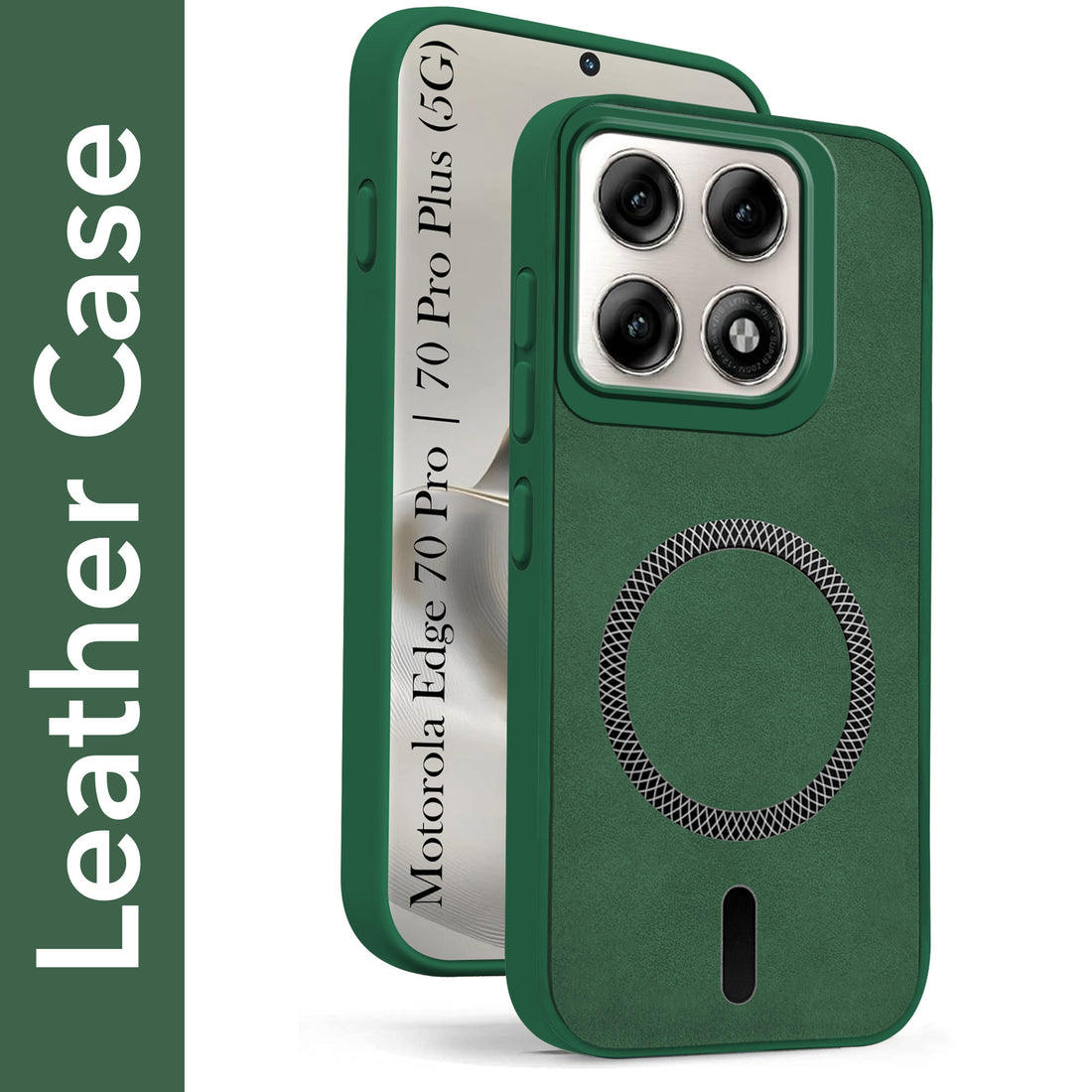 For Motorola Edge 70 Pro |  Motorola Edge 70 Pro Plus Back Cover Case Leather Finish (MagSafe Compatible Wireless Charging | Soft Touch | Camera Bump Protection)