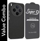 For Vivo X300 5G Combo with Back Cover and 9H Tempered Glass (Liquid Silicone | Camera Protection | Oleophobic Coating Screen Glass)