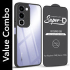For Realme P4R 5G | Realme Narzo 100X 5G Combo with Back Cover and 9H Tempered Glass (Lifetime Anti-Yellow | Crystal Clear Shockproof | Oleophobic Coating Screen Glass)