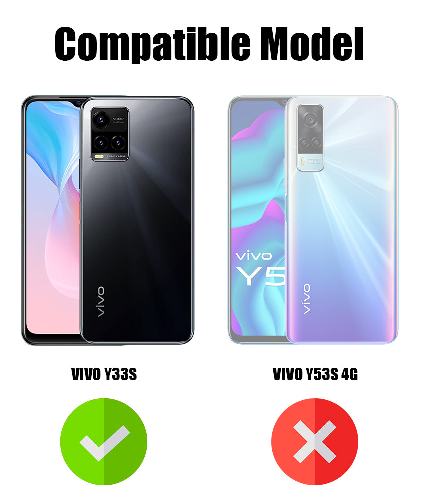 For Vivo Y33s Back Cover Case Lifetime Anti-Yellow Clear (Camera Protection | Side Grip | Wireless MagSafe Compatible)