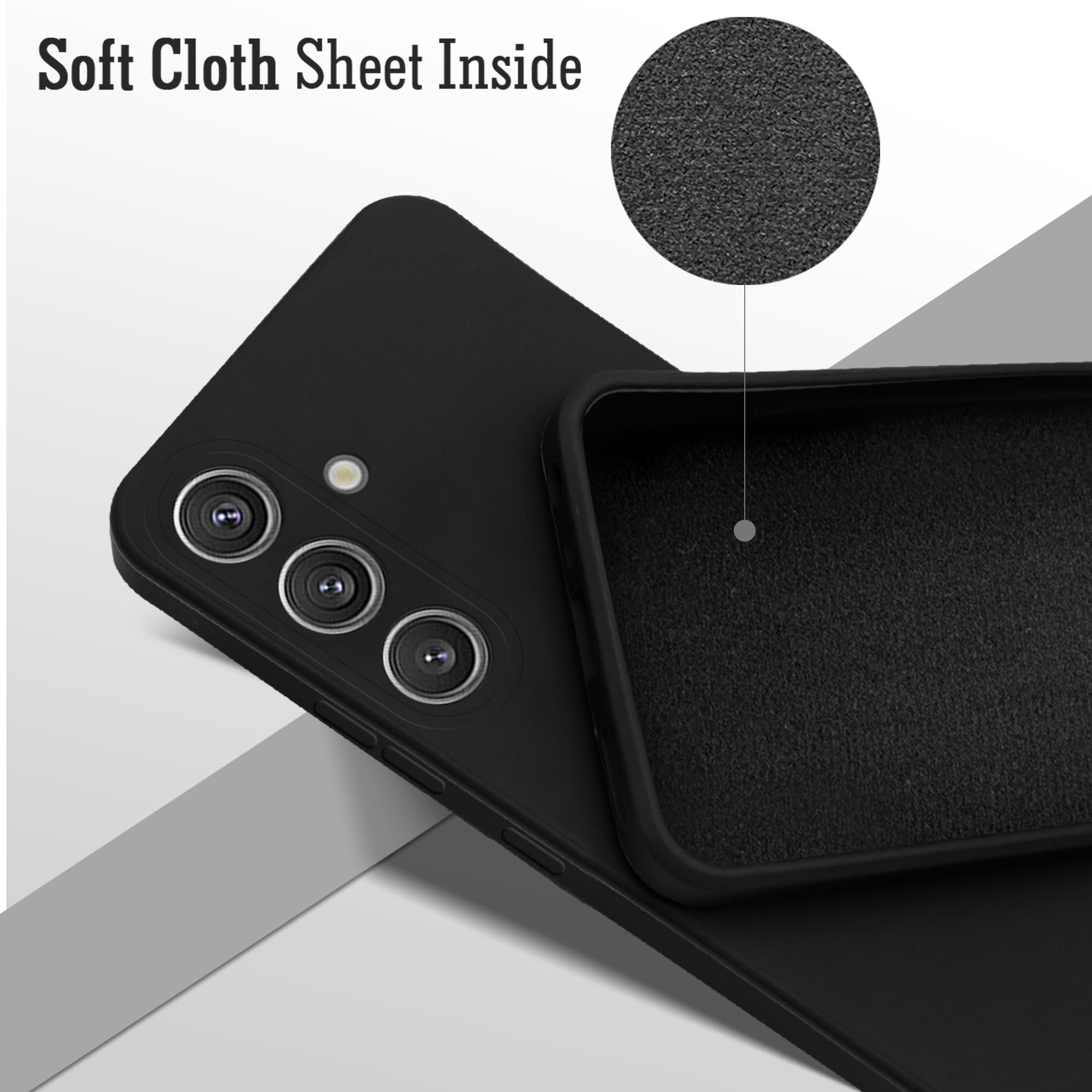 For Samsung Galaxy S25 Back Cover Case ( Matte Finish Silicone with Inside Fiber cloth)
