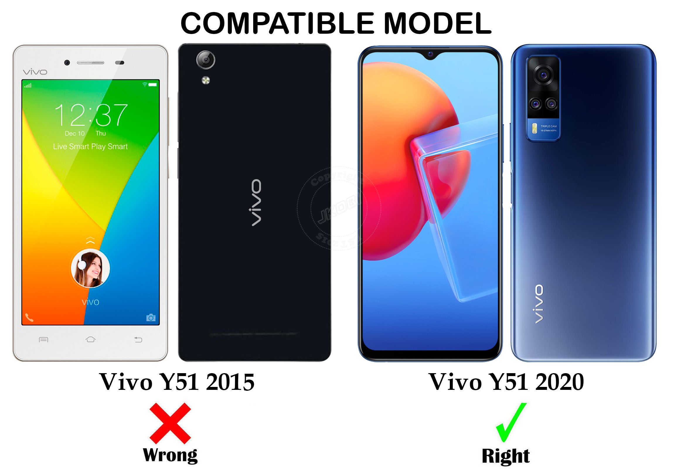 For Vivo Y51 (2020) Back Cover Case Lifetime Anti-Yellow Clear (Camera Protection | Side Grip | Wireless MagSafe Compatible)