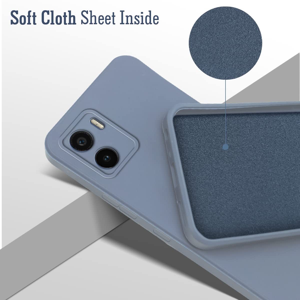 For Vivo Y15s (2021) | Y15A 2021 Back Cover Case ( Matte Finish Silicone with Inside Fiber cloth)