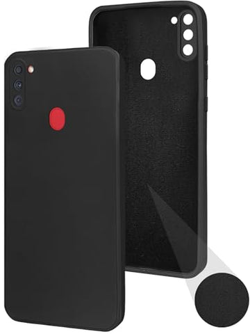For Samsung Galaxy A11 Back Cover Case ( Matte Finish Silicone with Inside Fiber cloth)