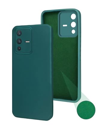 For Vivo V23 Pro 5G Back Cover Case (Matte Finish Silicone with Inside Fiber Cloth)