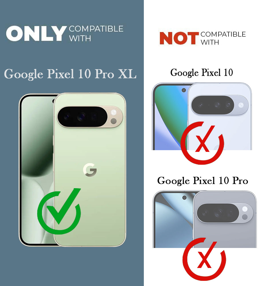 For Google Pixel 10 Pro XL Combo with Back Cover and 9H Tempered Glass (Lifetime Anti-Yellow | Sleek Hard Crystal | Oleophobic Coating Screen Glass)