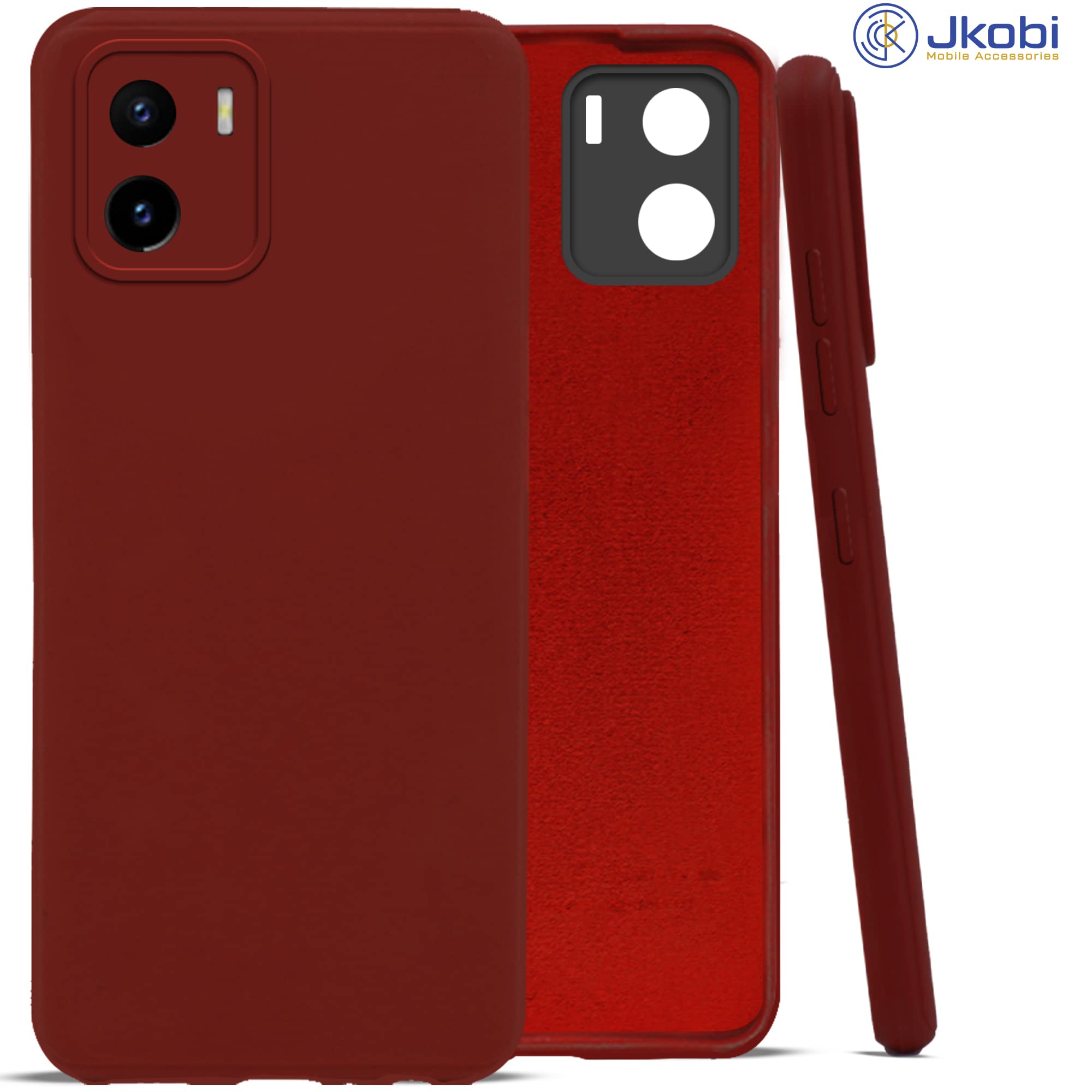 For Vivo Y15s (2021) | Y15A 2021 Back Cover Case ( Matte Finish Silicone with Inside Fiber cloth)