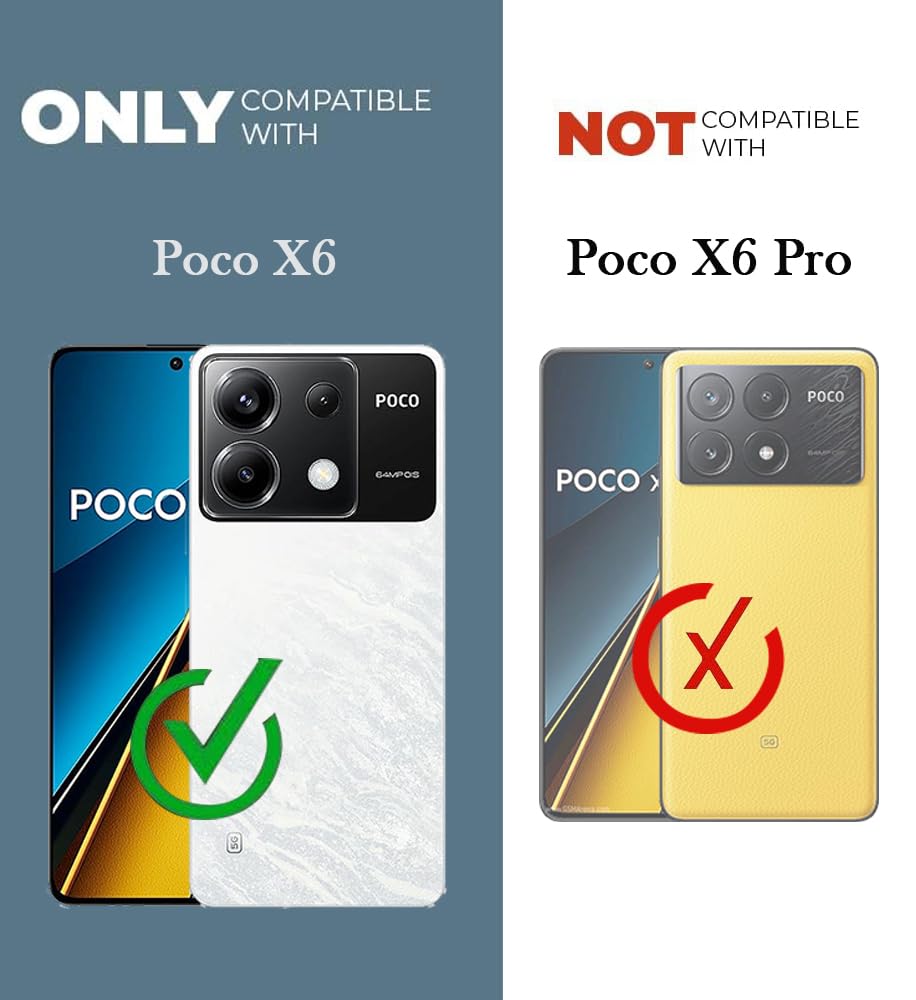 For Poco X6 5G Back Cover Case (Liquid Silicone | Side Grip | Camera Protection)