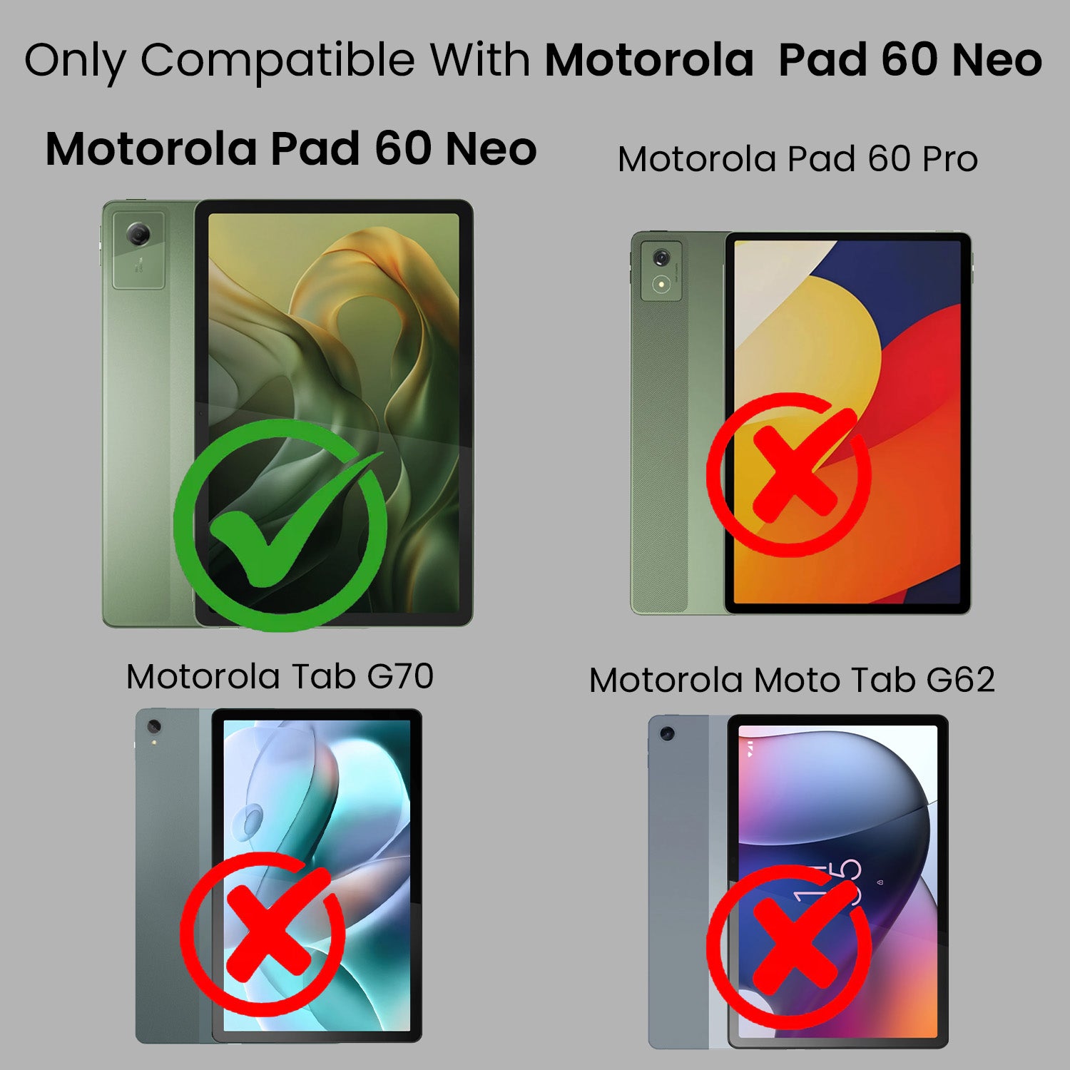 For Motorola Moto Pad 60 Neo 11 Inch Flip Cover Folio Cover (PU Leather | Multi-Angle Smart Stand | Card Storage Slots | Silicone Back Pouch)