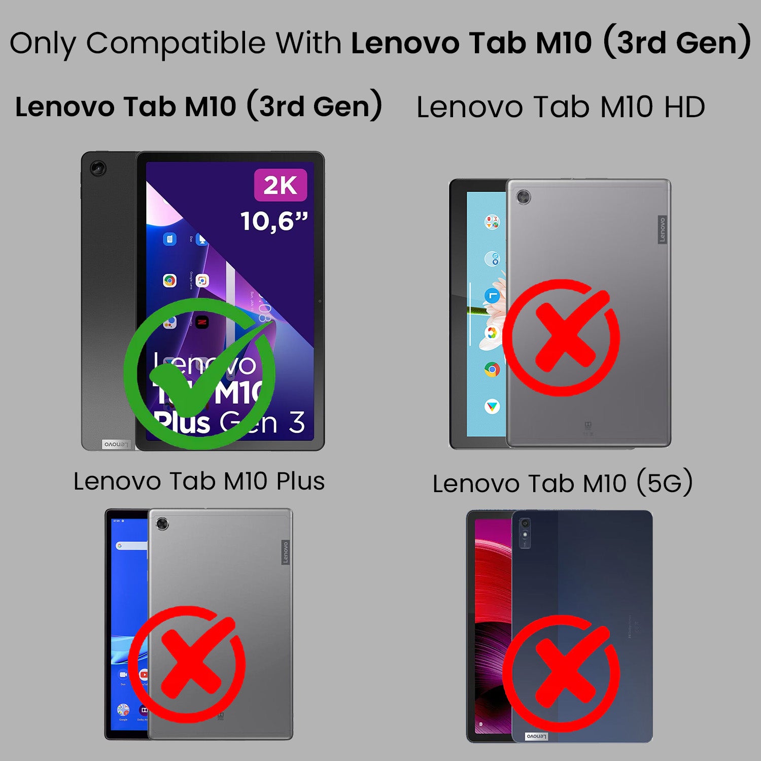 For Lenovo Tab M10 Gen 3 (TB328XU) Flip Cover Folio Cover 10.1 Inch (PU Leather | Multi-Angle Smart Stand | Card Storage Slots | Silicone Back Pouch)