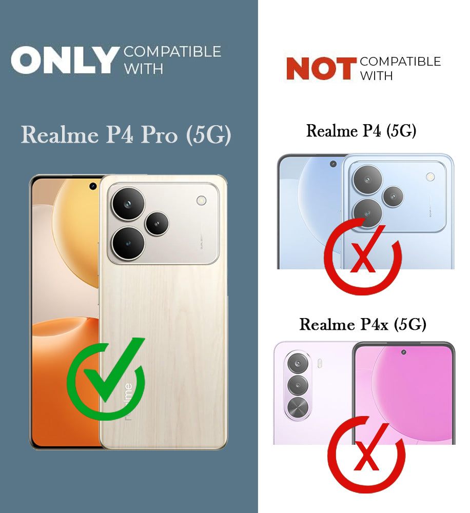 For Realme P4 Pro Back Cover Case (3D Cute Cartoons | Hard Back Side Soft | Matte Premium Finish | HD Printing)