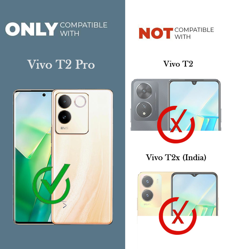 For Vivo T2 Pro Back Cover Case (Built-in Stand | Lifetime Anti Yellow | Kickstand Shockproof | Camera Protection | MagSafe Compatible)