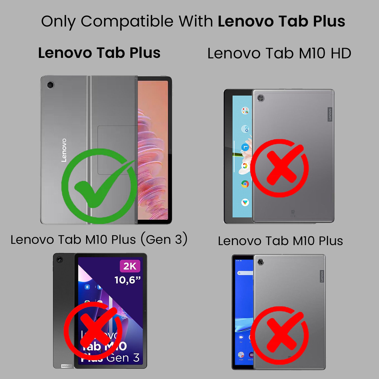 For Lenovo Tab Plus 11.5 Inch TB351FU Flip Cover Folio Cover (PU Leather | Multi-Angle Smart Stand | Card Storage Slots | Silicone Back Pouch)