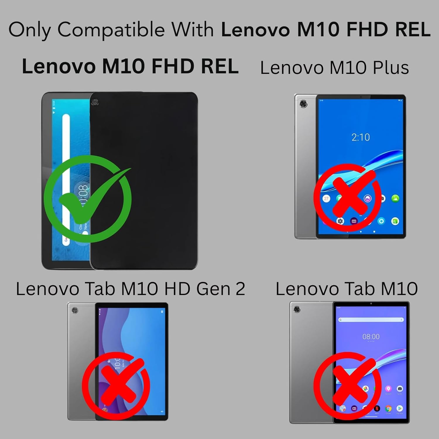 For Lenovo M10 FHD REL 10.1 Inch TB-X605FC/X605LC/ZA4Y0079IN/X605M/X605L Flip Cover Folio Cover (PU Leather | Multi-Angle Smart Stand | Card Storage Slots | Silicone Back Pouch)