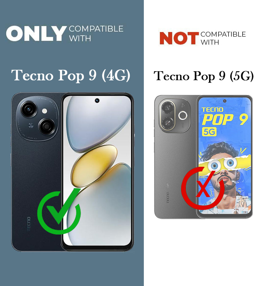 For Tecno Pop 9 4G Back Cover Case (Shockproof Polycarbonate Dual Layer Hybrid Armor)