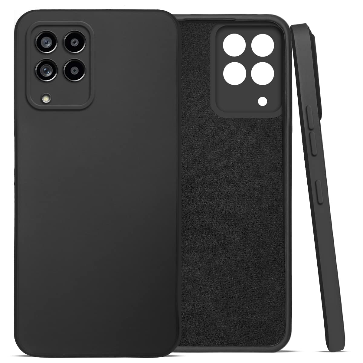 For Samsung Galaxy M53 5G Back Cover Case (Matte Finish Silicone with Inside Fiber cloth |Black)