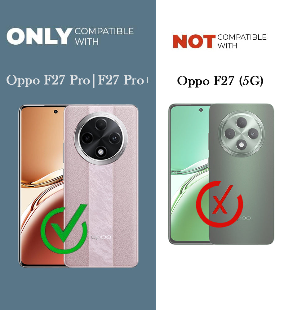 For Oppo F27 Pro | Oppo F27 Pro Plus Back Cover Case PU Leather Finish (Professional Minimalist Texture | MagSafe Compatile | Camera Protection | Sleek Sober Formal)